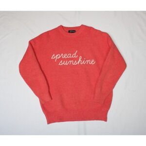 Gameday Social Women's Lifestyle Pullover Orange Spread Sunshine Knit Sweater SM